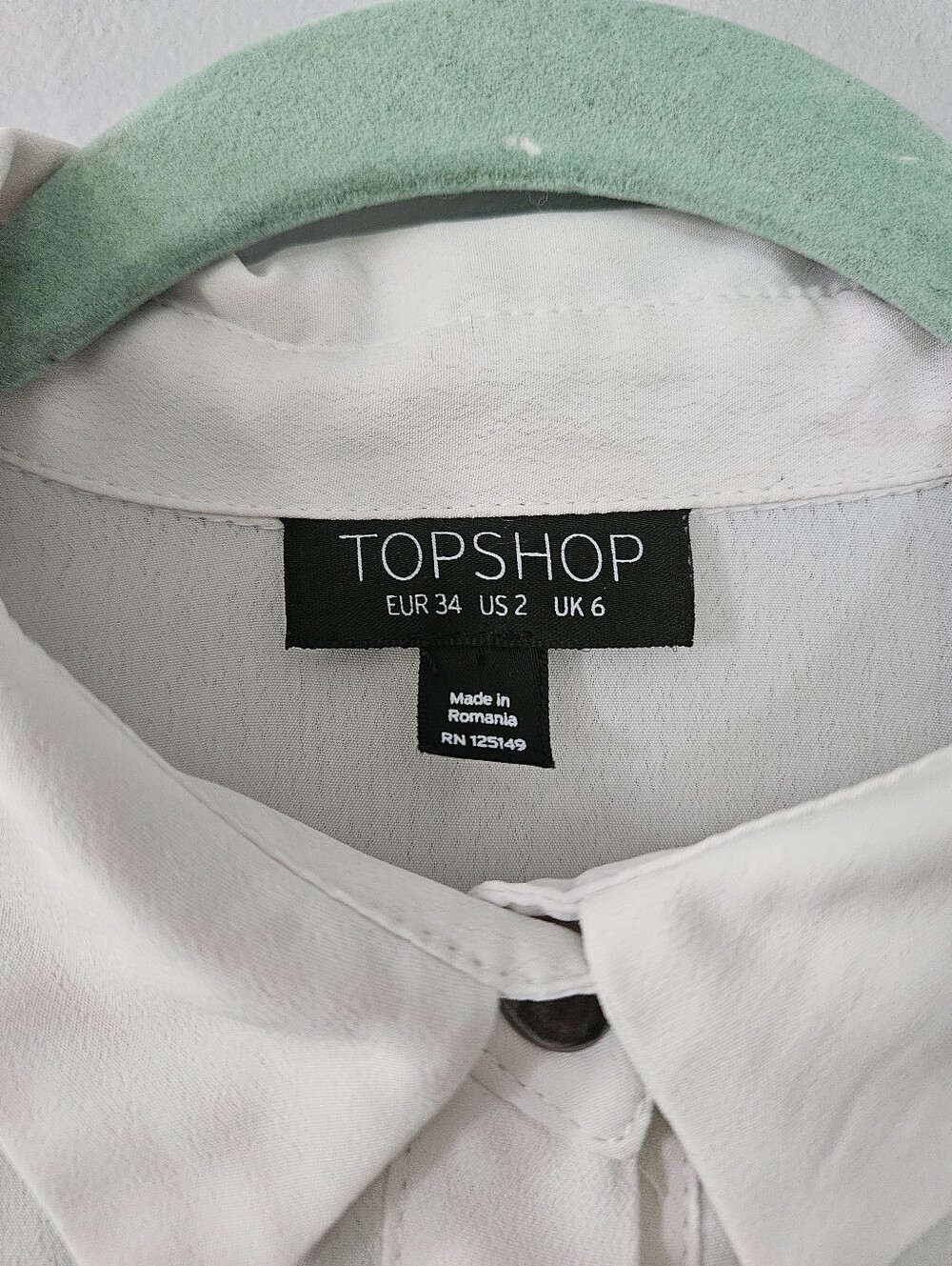 TopShop Grosgrain Ribbon Hi Low Button Up Shirt - Picture 5 of 8